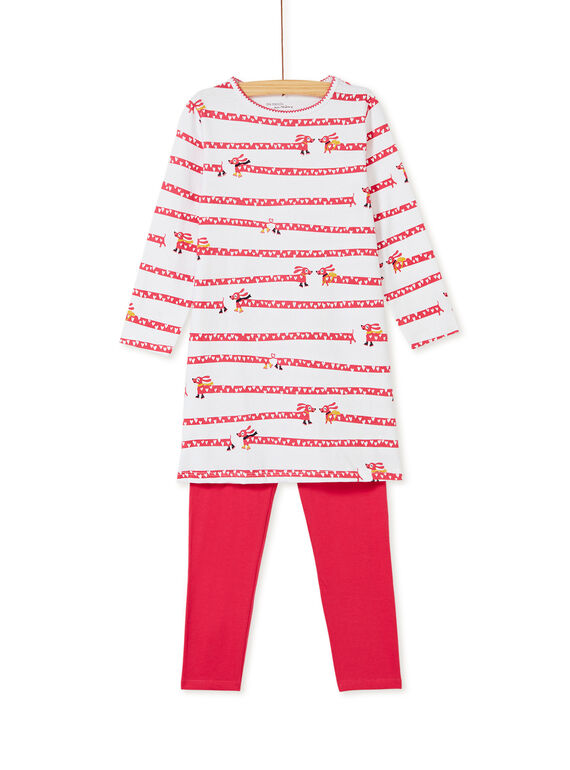 Chemise à nuit enfant fille imprimé chien et legging KEFACHUDOG / 20WH11B1CHN001
